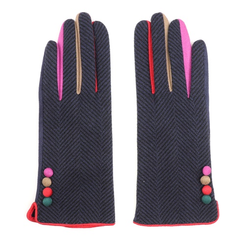 Navy Mix Herringbone Gloves by Peace of Mind